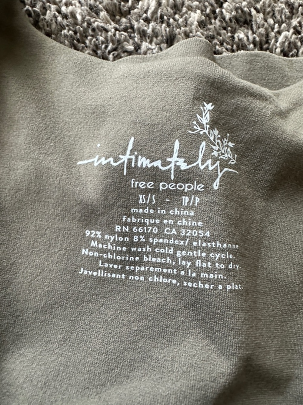 Intimately by free people Scoop Neck Tank Top Olive Green XS NEW WITH TAGS - Picture 3 of 5